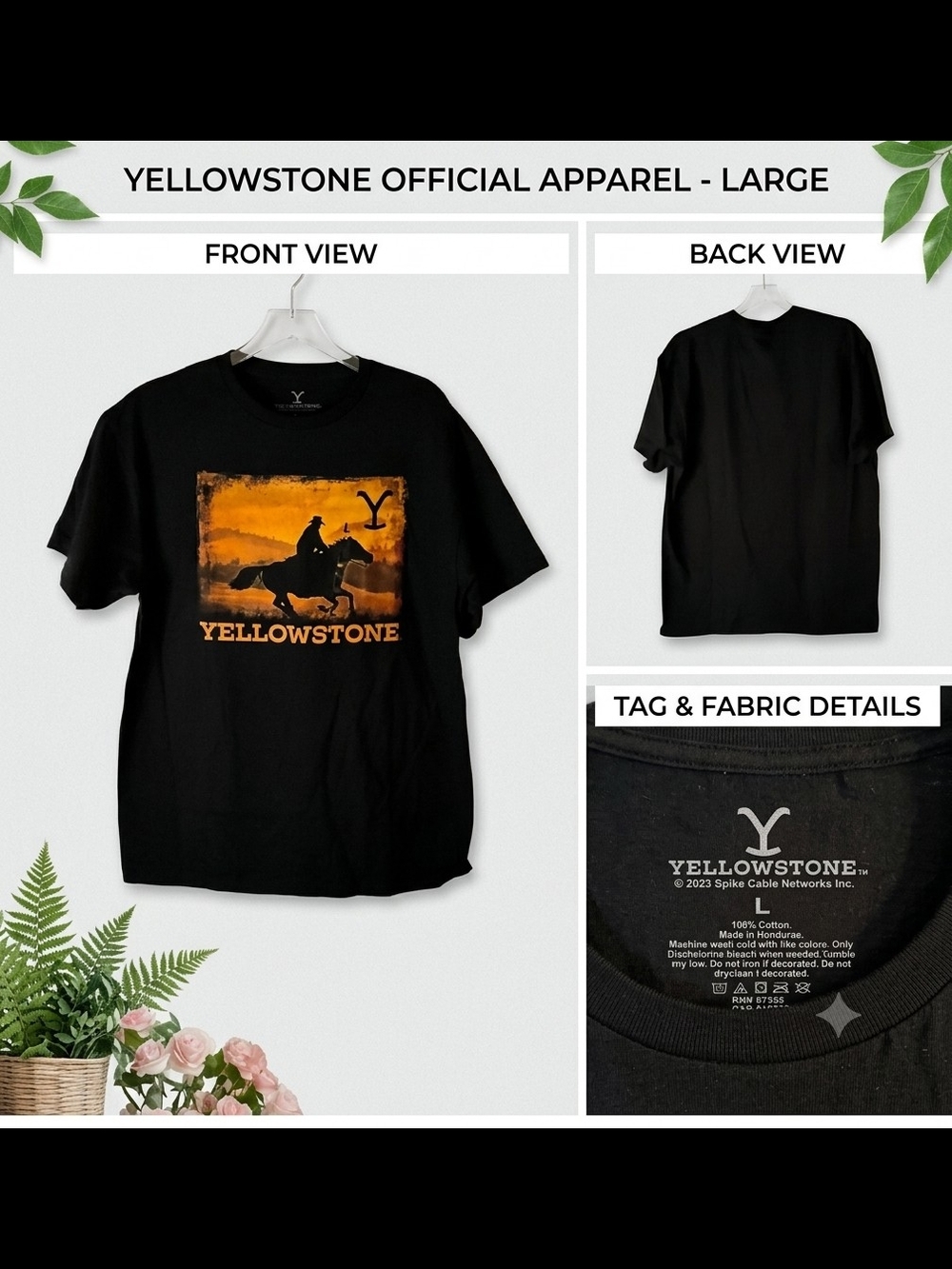 Men's YELLOWSTONE Black Graphic Tee - Official Apparel